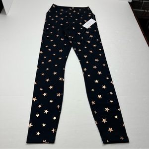 Spiritual Gangster Starry Vibes Foil Star 7/8 Leggings Womens SZ Small Black NEW